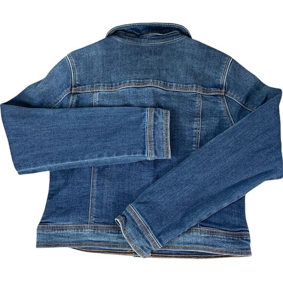Cat & Jack Girls Youth Denim Jean Jacket Size Large 10/12 Long Sleeve Collared - Picture 2 of 10